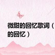 微甜的回忆歌词（微甜的回忆）