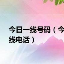 今日一线号码（今日一线电话）