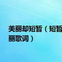 美丽却短暂（短暂的美丽歌词）