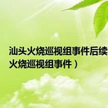 汕头火烧巡视组事件后续（汕头火烧巡视组事件）