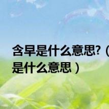 含早是什么意思?(含早是什么意思)