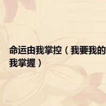 命运由我掌控(我要我的命运由我掌握)