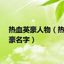 热血英豪人物（热血英豪名字）