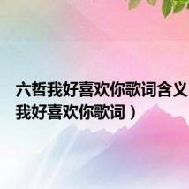 六哲我好喜欢你歌词含义（六哲我好喜欢你歌词）