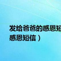 发给爸爸的感恩短信（感恩短信）