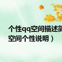 个性qq空间描述简短(空间个性说明)