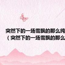 突然下的一场雪飘的那么纯洁歌词（突然下的一场雪飘的那么纯洁）