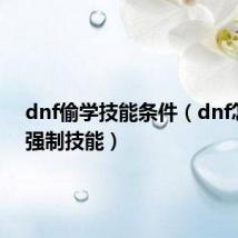 dnf偷学技能条件(dnf怎么学强制技能)