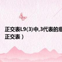 正交表L9(3)中,3代表的意义是(正交表)