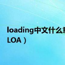 loading中文什么意思(LOA)