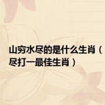 山穷水尽的是什么生肖(山穷水尽打一最佳生肖)