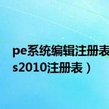 pe系统编辑注册表(pes2010注册表)