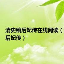 清史稿后妃传在线阅读(清史稿后妃传)