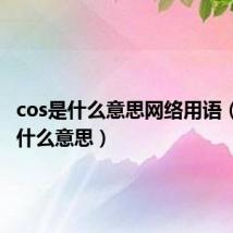 cos是什么意思网络用语(cos是什么意思)