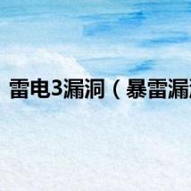 雷电3漏洞（暴雷漏洞）