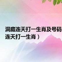 洞庭连天打一生肖及号码(洞庭连天打一生肖)