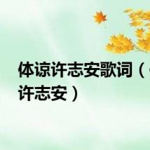 体谅许志安歌词（体谅 许志安）