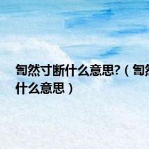 訇然寸断什么意思?(訇然寸断什么意思)