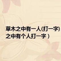 草木之中有一人(打一字)(草木之中有个人打一字)