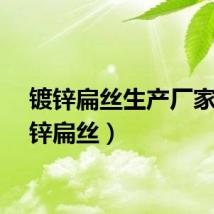 镀锌扁丝生产厂家（镀锌扁丝）