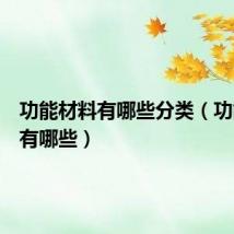 功能材料有哪些分类(功能材料有哪些)