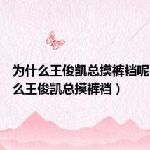 为什么王俊凯总摸裤裆呢(为什么王俊凯总摸裤裆)