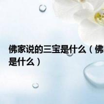佛家说的三宝是什么(佛家三宝是什么)