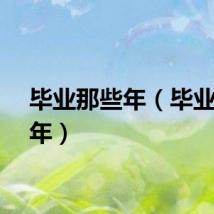 毕业那些年（毕业这些年）