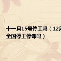十一月15号停工吗(12月15号全国停工停课吗)