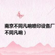 南京不同凡响喷印设备厂(南京不同凡响)