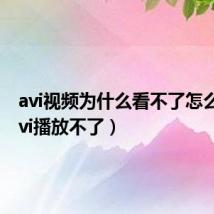 avi视频为什么看不了怎么办(avi播放不了)