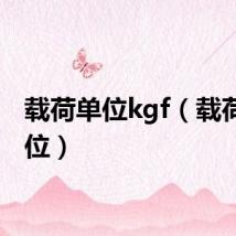 载荷单位kgf（载荷的单位）