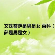 文殊菩萨是男是女 百科(文殊菩萨是男是女)