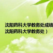 沈阳药科大学教务处成绩查询(沈阳药科大学教务处)