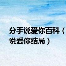 分手说爱你百科(分手说爱你结局)