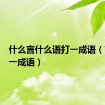 什么言什么语打一成语(言意打一成语)