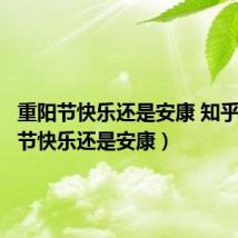 重阳节快乐还是安康 知乎(重阳节快乐还是安康)
