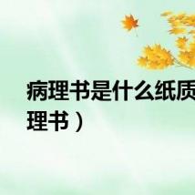 病理书是什么纸质（病理书）