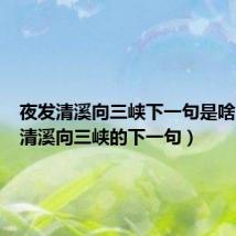 夜发清溪向三峡下一句是啥(夜发清溪向三峡的下一句)