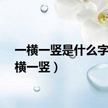 一横一竖是什么字(一横一竖)
