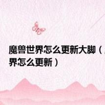 魔兽世界怎么更新大脚(魔兽世界怎么更新)
