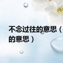 不念过往的意思（过往的意思）
