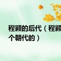 程颢的后代（程颢是哪个朝代的）