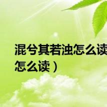 混兮其若浊怎么读（浊怎么读）