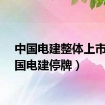 中国电建整体上市（中国电建停牌）