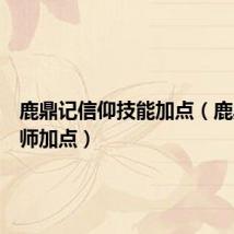 鹿鼎记信仰技能加点(鹿鼎记药师加点)