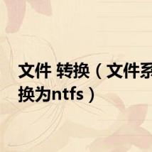 文件 转换(文件系统转换为ntfs)