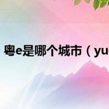 粤e是哪个城市(yuee)