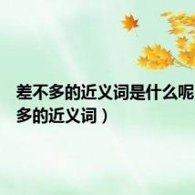 差不多的近义词是什么呢(差不多的近义词)