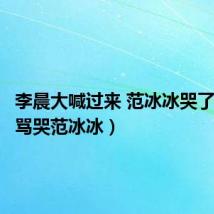 李晨大喊过来 范冰冰哭了(李晨骂哭范冰冰)